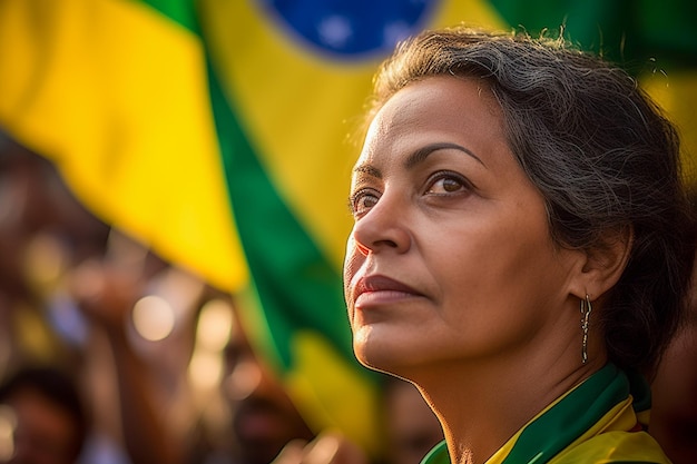 Foto electora brasileira en uma secao el voto electoral