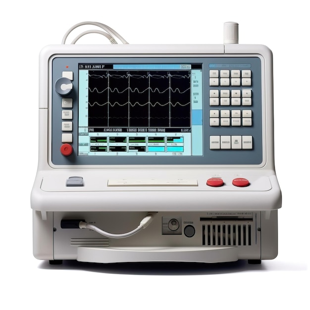 Foto electrocardiograma ecg o ecg máquina aislada en el awar blanco