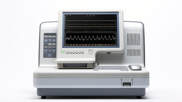 Electrocardiograma ECG o máquina de ECG una toma de todo el cuerpo de un solo