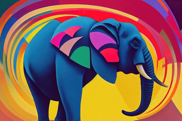 Foto elefant abstrakte farbkunst