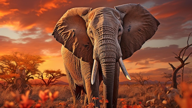 Elefant und Dämmerung