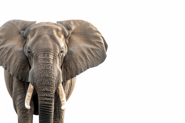 Foto elefante africano aislado frente a un fondo blanco