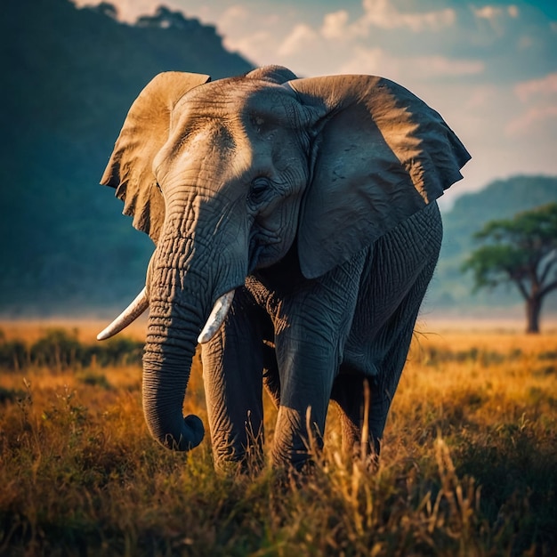 Foto elefante africano parque nacional masai mara quênia coração da vida selvagem no habitat natural