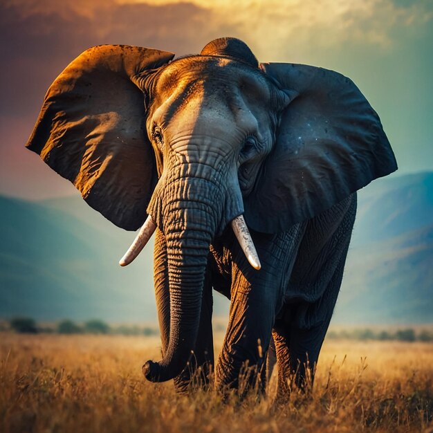 Foto elefante africano parque nacional masai mara quênia coração da vida selvagem no habitat natural
