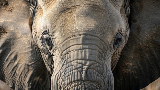 Elefante africano selvagem em close-up Generative Ai