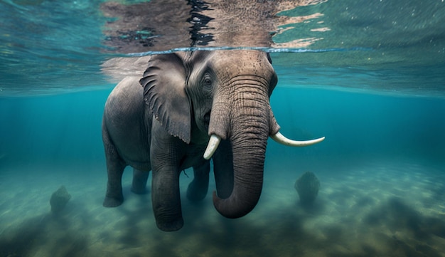 Elefante en agua Ai generativo