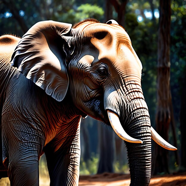 Foto elefante animal selvagem que vive na natureza parte do ecossistema