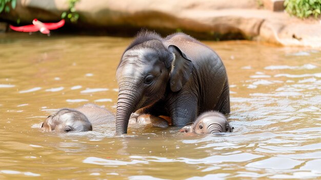 el elefante bañándose