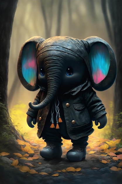 Elefante bebê preto minúsculo