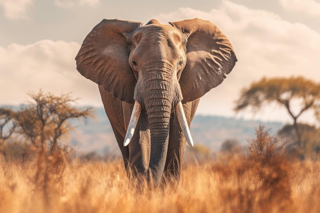 Un elefante caminando por la sabana