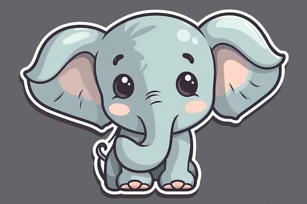 Un elefante de dibujos animados con una cara linda