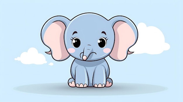 El elefante de dibujos animados de colores pastel de la selva El espacio de copia de fondo del animal