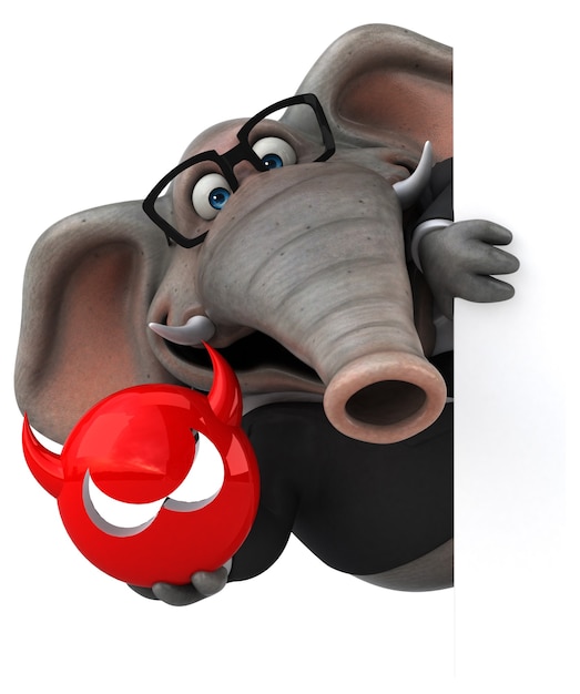 Elefante divertido - ilustração 3D