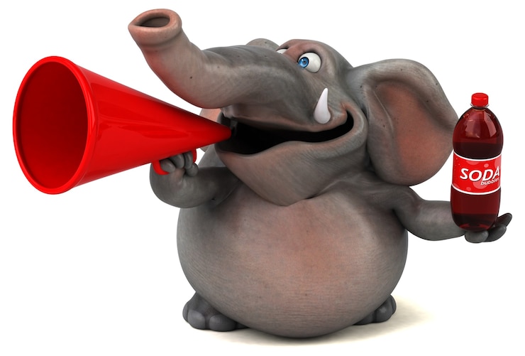 Foto elefante divertido - ilustração 3d