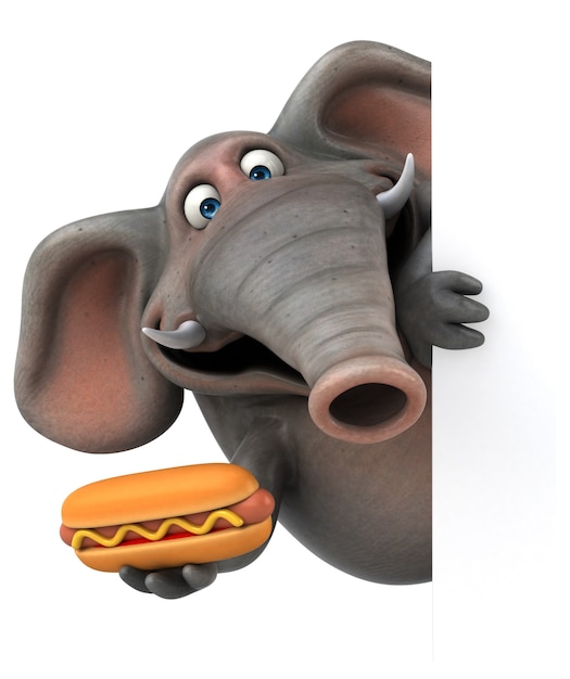 Elefante divertido - ilustração 3D