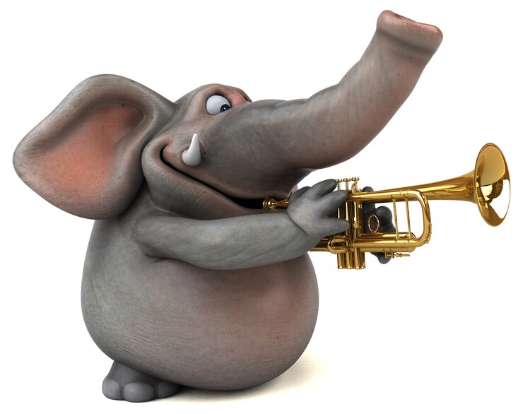 Foto elefante divertido - ilustração 3d