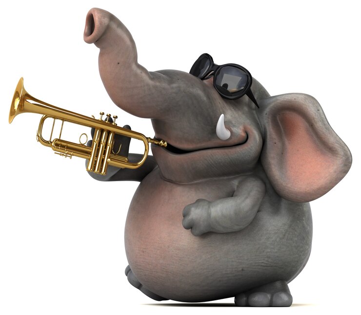Foto elefante divertido - ilustração 3d