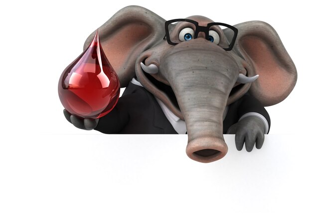 Elefante divertido - ilustração 3D