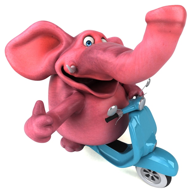 Elefante divertido - ilustração 3d