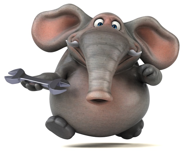 Elefante divertido - ilustração 3D