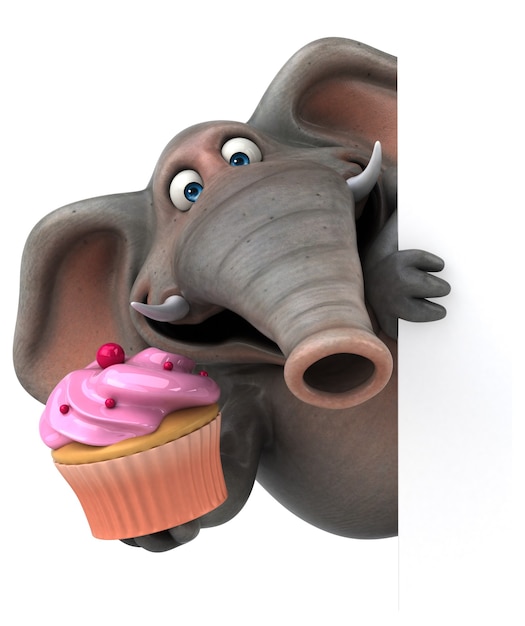 Elefante divertido - ilustração 3D