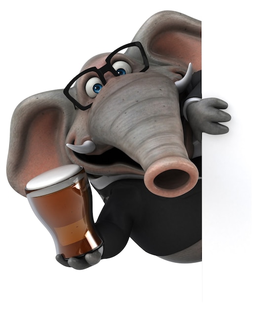 Elefante divertido - Ilustración 3D