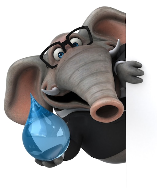 Elefante divertido - Ilustración 3D