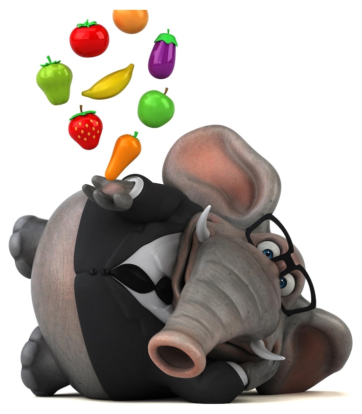 Foto elefante divertido - ilustración 3d
