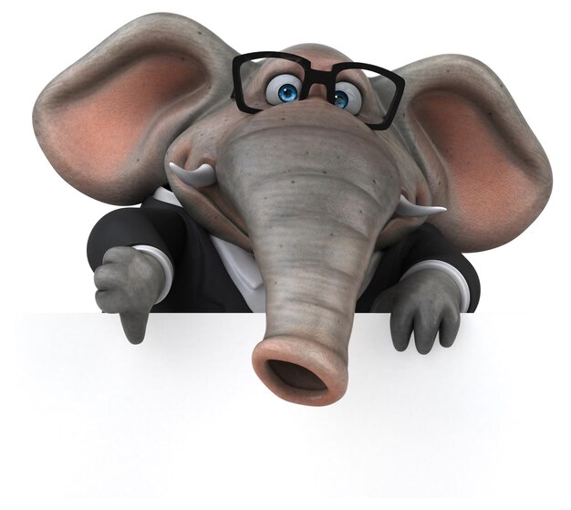 Elefante divertido - Ilustración 3D