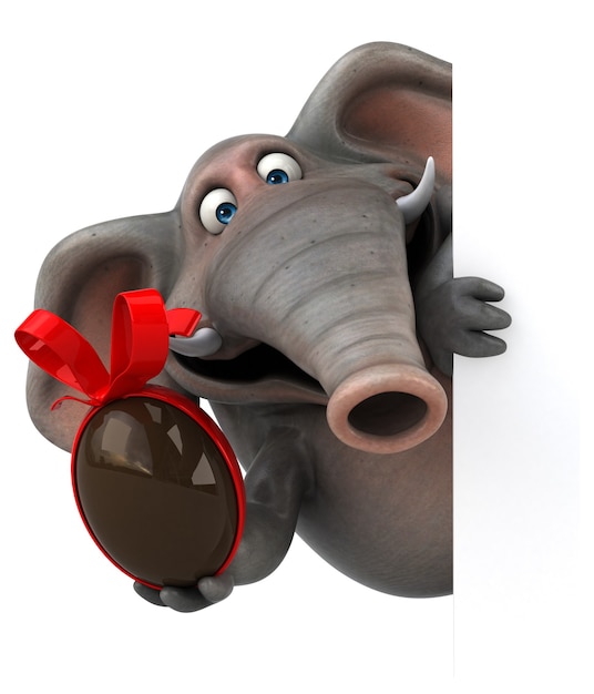 Elefante divertido - Ilustración 3D