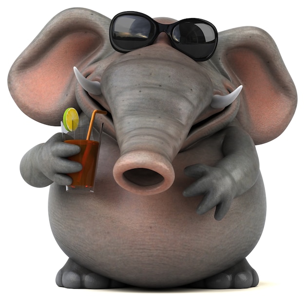 Elefante divertido - Ilustración 3D