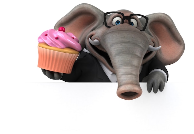Elefante divertido - Ilustración 3D