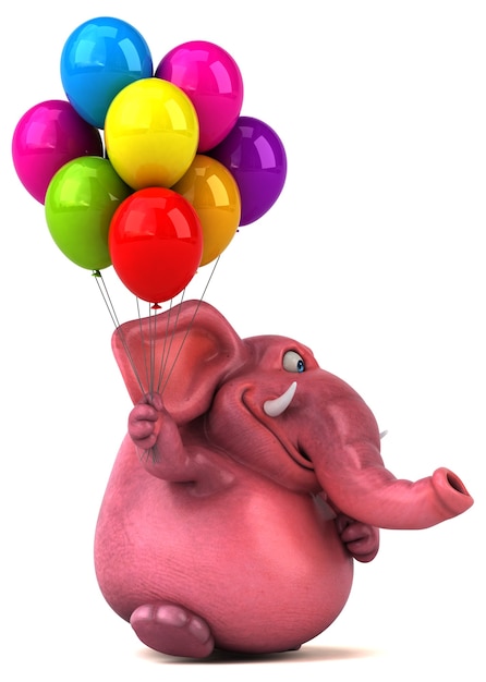 Elefante divertido - Ilustración 3D