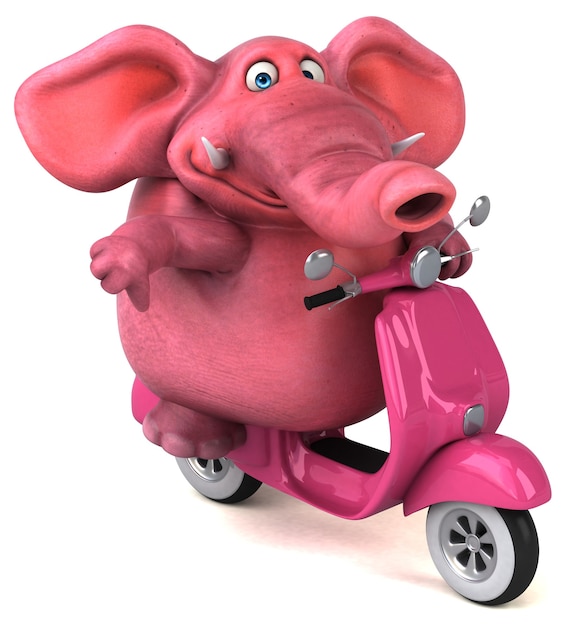 Elefante divertido - Ilustración 3D