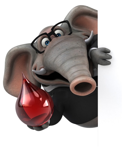 Elefante divertido - Ilustración 3D