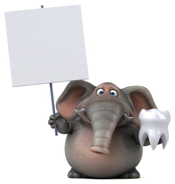 Foto elefante divertido - ilustración 3d