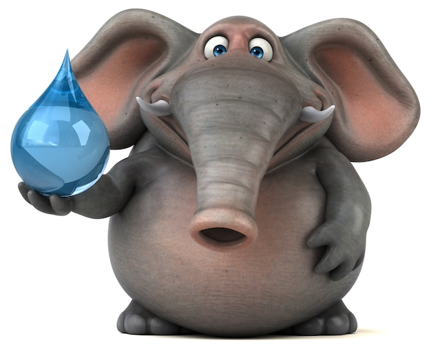 Elefante divertido - Ilustración 3D