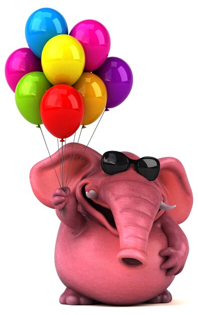 Foto elefante divertido - ilustración 3d