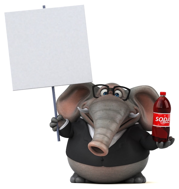 Elefante divertido - Ilustración 3D