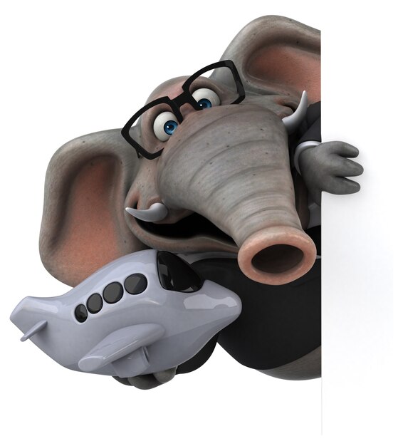 Elefante divertido - personaje 3D