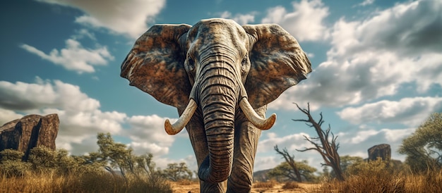 Elefante fondo cinematográfico IA generativa