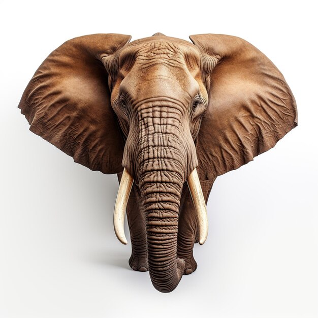 Elefante grande en fondo blanco Imagen generada por IA