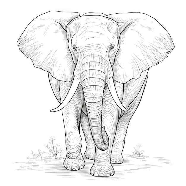 Foto elefante lindo en color blanco y negro
