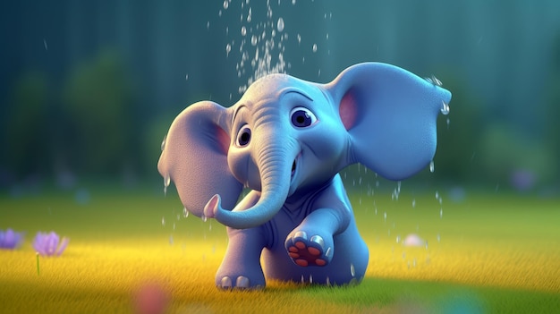 El elefante bajo la lluvia