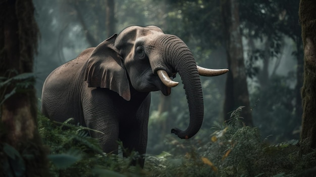 Elefante majestuoso y estoico generado por IA