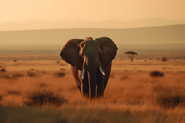 Elefante na rede neural do deserto gerada por ai