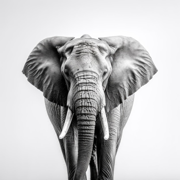 Elefante no fundo branco