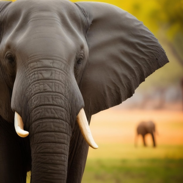 Un elefante con la palabra "elefante" en la cabeza