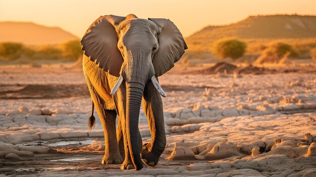 un elefante que camina en la tierra