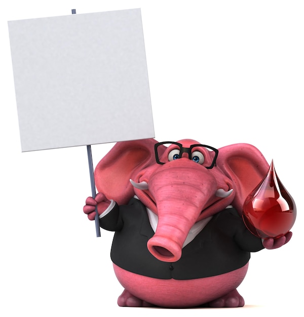 Elefante rosa - ilustração 3d